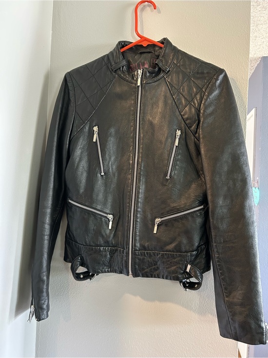 Jackets & Blazers - Billabong   Leather  Moto  Jacket women’s medium